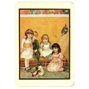 Victorian Style Children Vintage Postcard Drawing Board Greeting Cards 1986